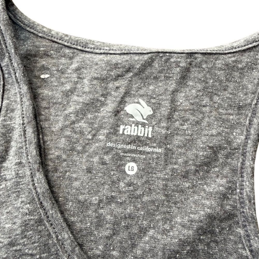 Rabbit Remix Tank Top Running Tank Grey Stripe Large NWT - Picture 3 of 8